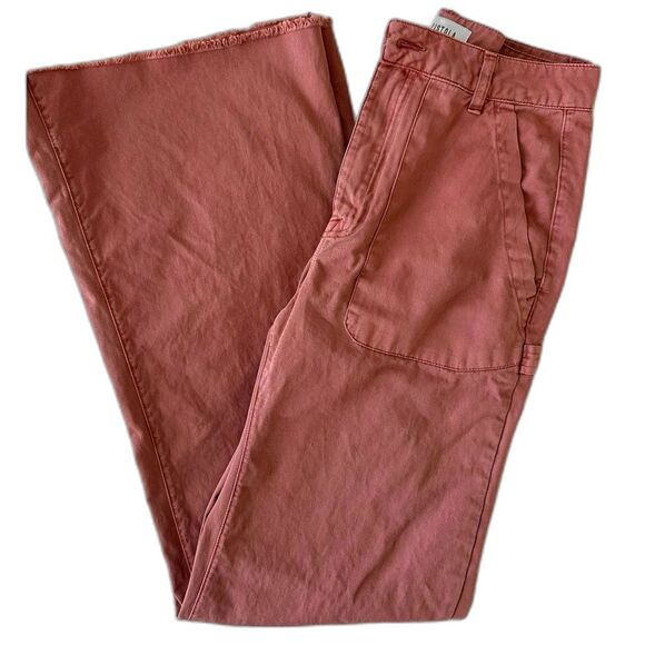 PISTOLA Sasha Cargo Flare Pants Terra Cotta Cotton Women’s 26 - Picture 1 of 6